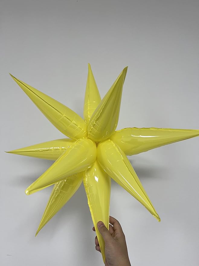 3pcs 26inch macaron yellow Star foil balloons.macaron yellow Explosion Star - Image 3