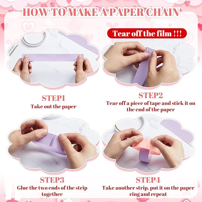 Lincia 600 Sheet Halloween Paper Chain Garland, Construction DIY Crafts Chain - Image 5