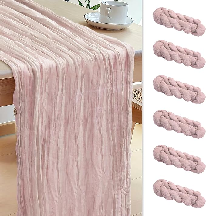 Le courant 6pcs 10Ft Cheesecloth Table Runner, Rustic Boho Gauze Cheese Cloth by Unknown