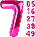 Hot Pink Number 7 Birthday Balloon 40 Inch, Digital Balloons by Upgesy