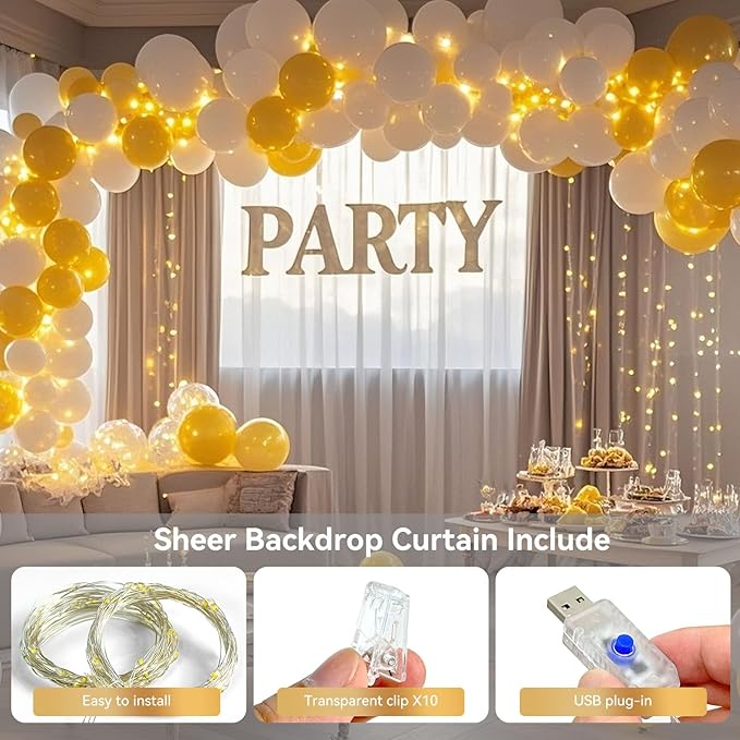Ledido 10×8ft Tulle Backdrop Curtains - Image 2