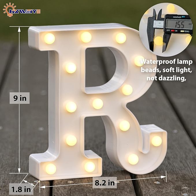 HXWEIYE LED Marquee Letters Lights Sign R, 26 Alphabet Light Up Letter and - Image 3