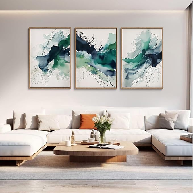 myusuar 3 Piece Large Abstract Framed Wall Art - Image 3