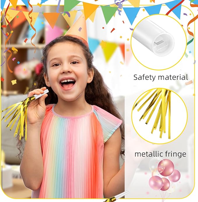 24 Pack Metallic Fringe Party Blowers - Image 4