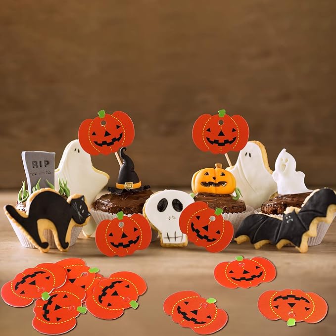 100 Pieces Halloween Pumpkin Gift Tags Paper Hanging Pumpkin Tags Pendants - Image 7
