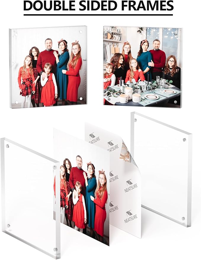 5x5 Acrylic Picture Frame 5 Pack, Desktop Display Decor Gift - Image 2