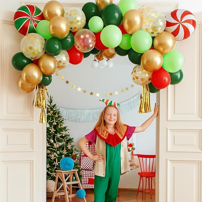 Patimate Red Green Christmas Balloons Set - Image 3