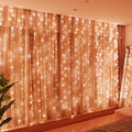 HXWEIYE 300LED Fairy Curtain Lights, 9.8x9.8Ft USB Plug-in 8 Modes Christmas by LightUpYourHomewHXWEIYE