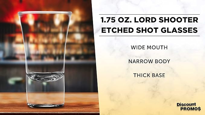 DISCOUNT PROMOS 2 oz. Lord Shooter Etched Shot Glasses, 10 pack, 21st Birthday - Image 3