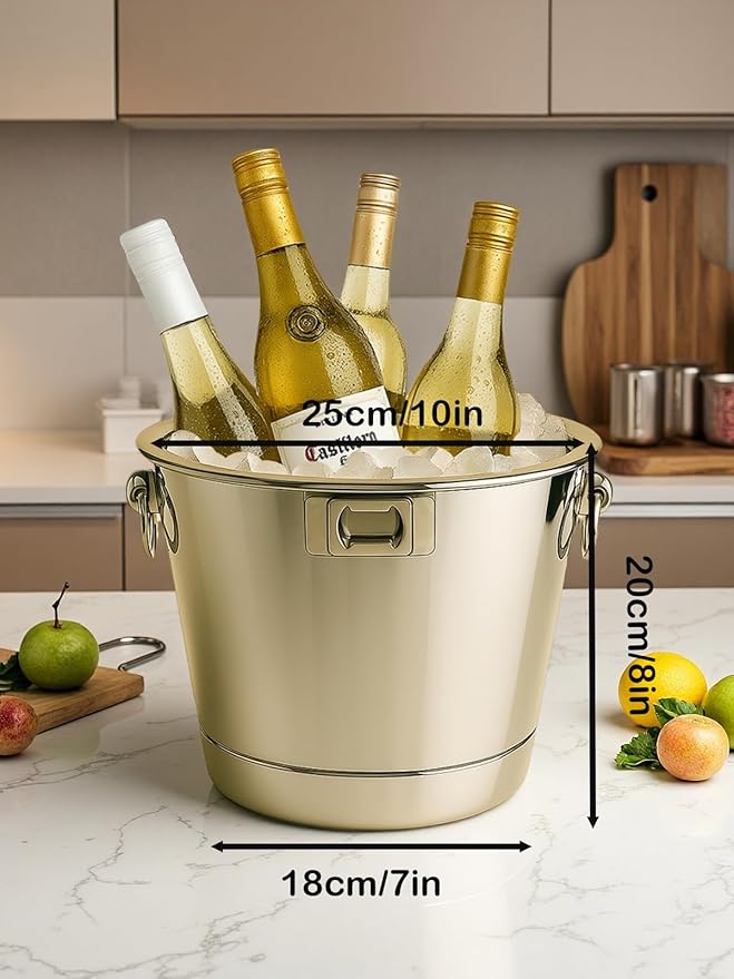 Silver 6L/6.34 Quart Ice Bucket 2Pack - Image 6