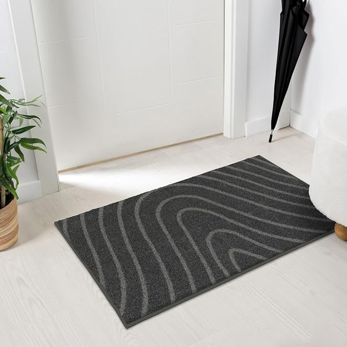 LUXE WEAVERS Modern Geometric Wave Anthracite 2x3 Area Rug - Image 3