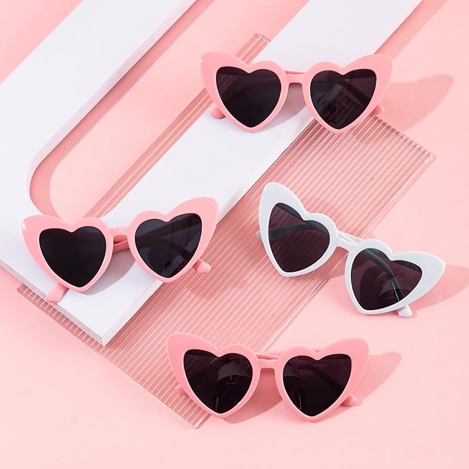 Bachelorette Party Favor Sunglasses 6 Pack, Retro Cat Eye Heart Sunglasses - Image 3