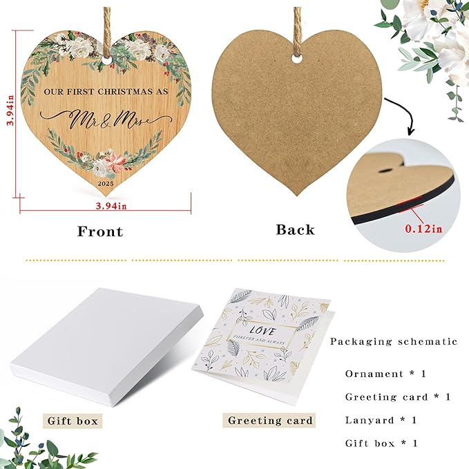 2025 First Christmas Married Ornament, First Year as Mr and Mrs Christmas - Image 2