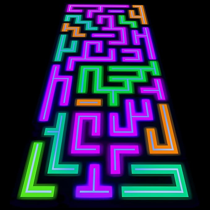 Haull 118 x 39 Inch Neon Light up Dance Floor Glow in The Dark Runner UV by Kedauud