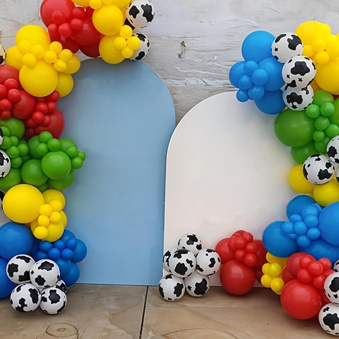 Red Blue Yellow Balloons, 12 Inch Cow Pattern Cloud Light Blue Yellow Red Fruit - Image 7