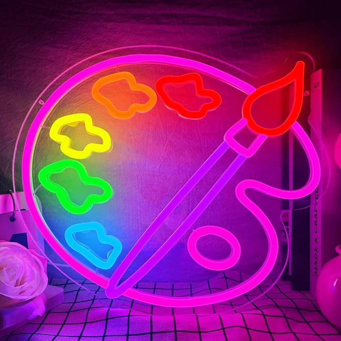 Paint Palette Neon Sign Art Studio Room Led Lights Dimmable Led Signs by zikdhf