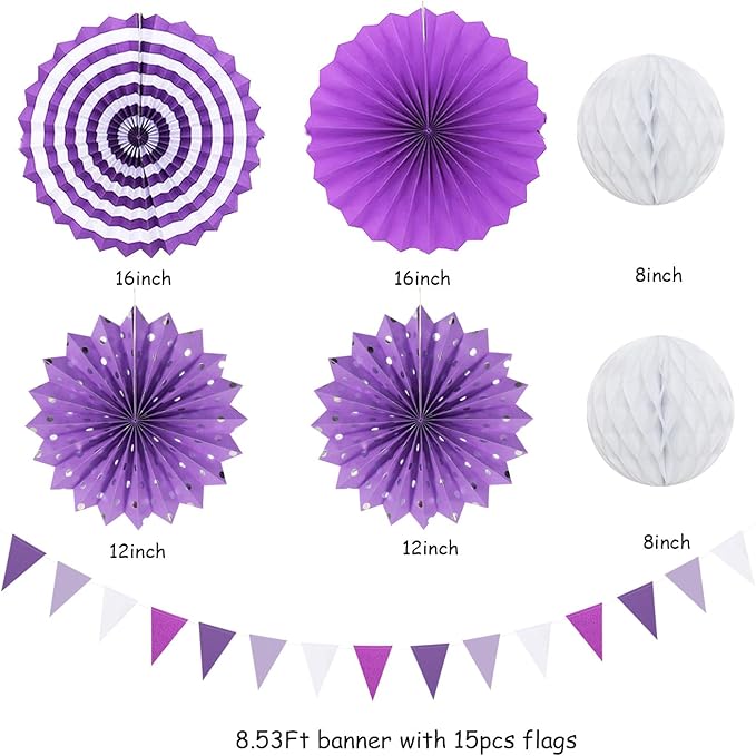 Lavender-Purple White Graduation Party Decorations - Image 2