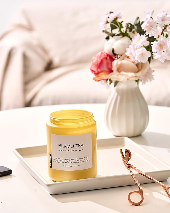 M&SENSE Neroli Tea Scented Candle, 19.4oz 110 Hours Long Lasting Burn 2 Wick - Image 8
