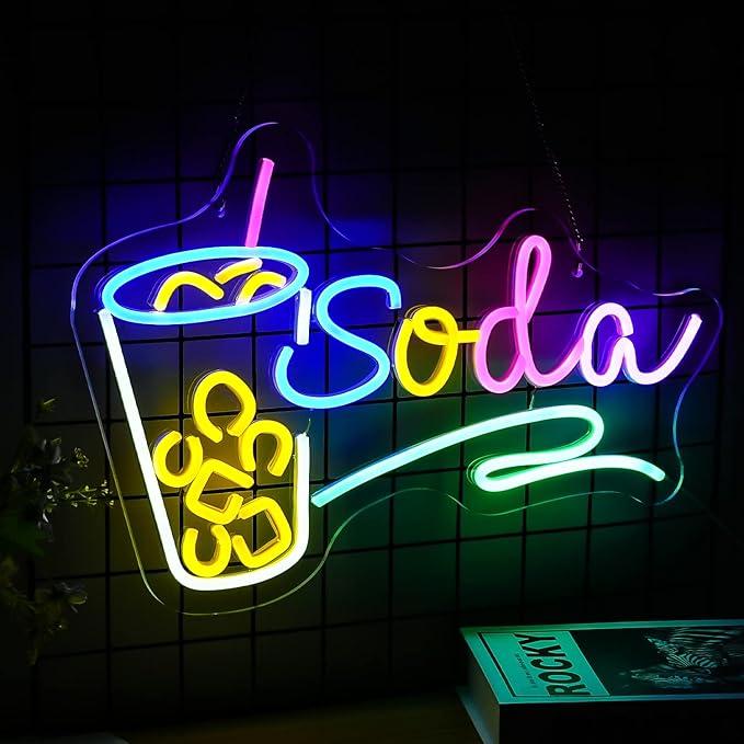 Soda Neon Sign LED Neon Light Dimmable Cocktails Neon Sign - Image 2