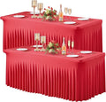 Wish Care 2 Pack Red Spandex Table Clothes by WishCare