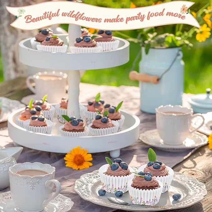 600 Count Elegant Wildflower Cupcake Liners - Image 6