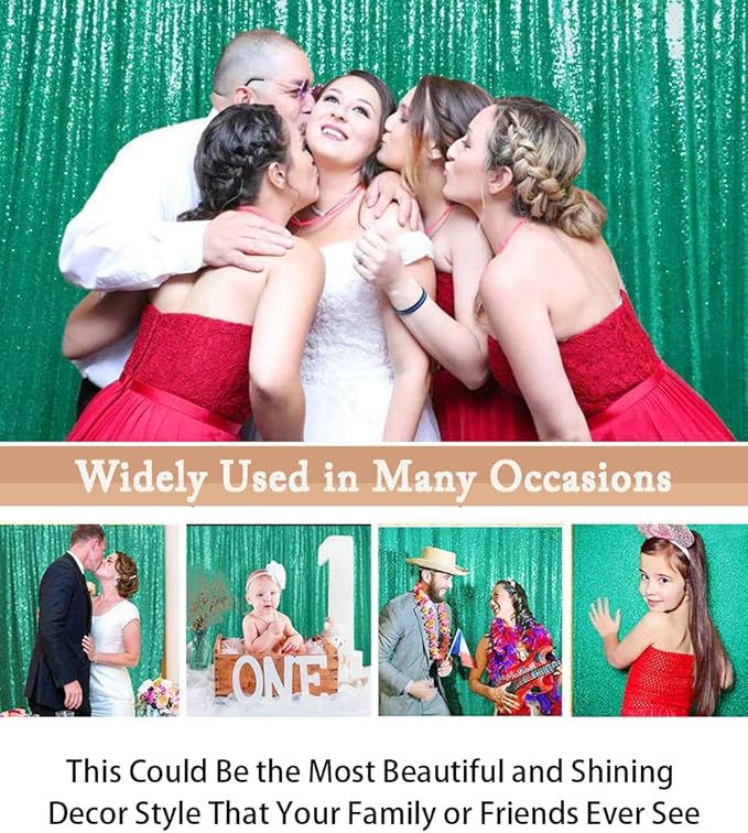 ShiDianYi 8 X 8, Ready to Dispatch, Mint Green Sequin Backdrops Photo Booth - Image 5