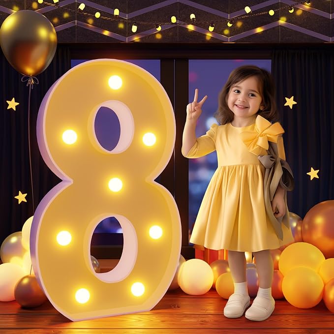 Marquee Numbers 3 Feet Tall Large Light Up Numbers 8th 18th 80th Birthday by Letsmakeitimpressive