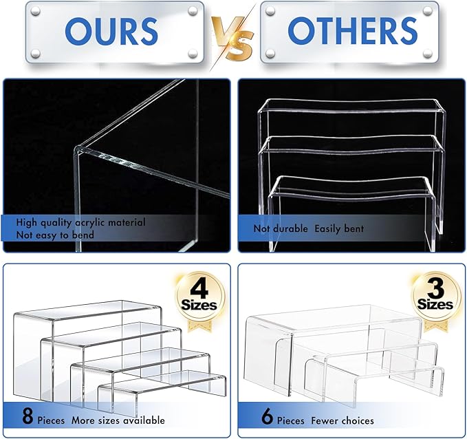 Aheroi Large Acrylic Risers, Cake Shelves Retail Shoe Showcase - Image 4