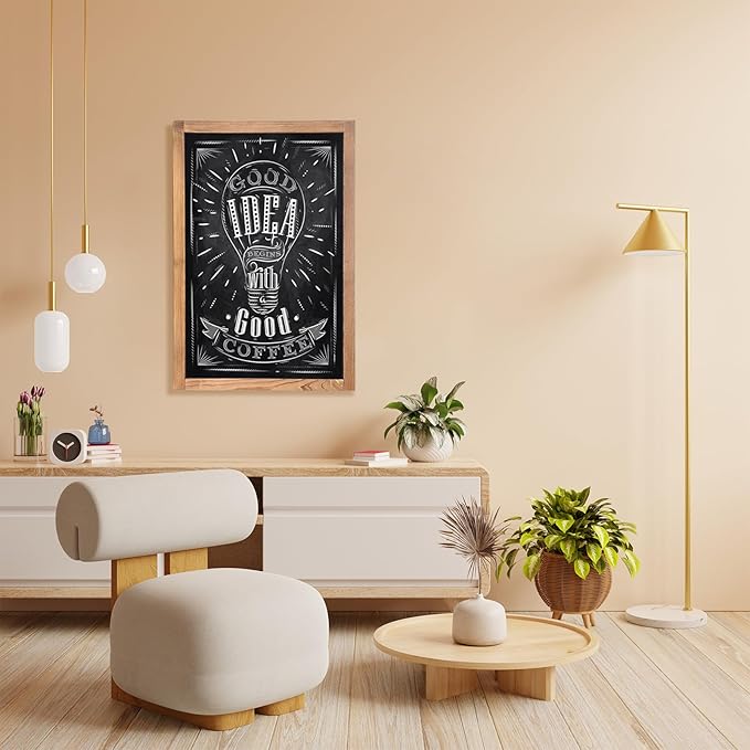 Magnetic Chalkboard for Wall Rustic Wood Framed Decorative Blackboard Sign for - Image 8
