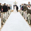 MODFUNS White Aisle Runner for Wedding Ceremony 4FTx25FT Velvet Fabric Runway by MODFUNS