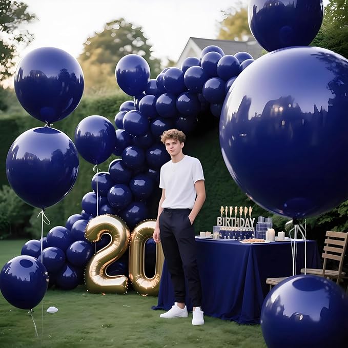 KAWKALSH Dark Blue Balloons 9pcs 36 Inch Extra Large Big Jumbo Giant Matte Navy - Image 8