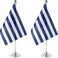 ZXvZYT 2 Pack Greece flag Greek Table Flag Small Mini Greek Desk Flags by ZXvZYT