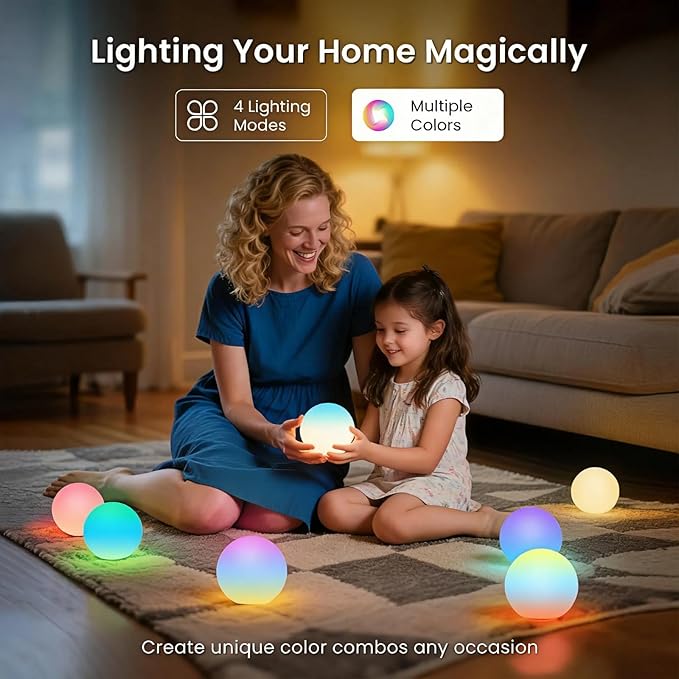 LOFTEK LED Ball Light, 3-inch RGB Ball Mood Lighting, Waterproof Ambient - Image 3