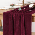 MLMC 2 Pack Burgundy Velvet Table Runner 10ft Elegant Luxury Wine Red Velvet by MLMC