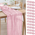 Asee'm 12pcs Cheesecloth Table Runner 120 Inches Blushing Pink Boho Gauze by Aseem