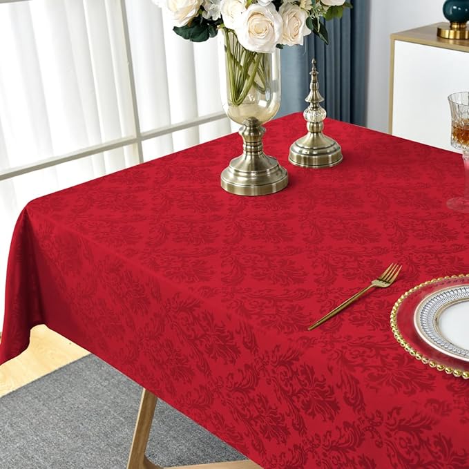 SASTYBALE Rectangle Jacquard Tablecloth, Damask Table Cloth SpillProof Wrinkle - Image 4