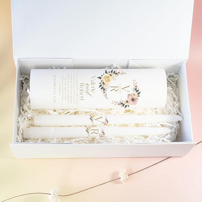 Unity Candles for Wedding, Modern Unity Set, Custom and Personalized Pillar and - Image 6
