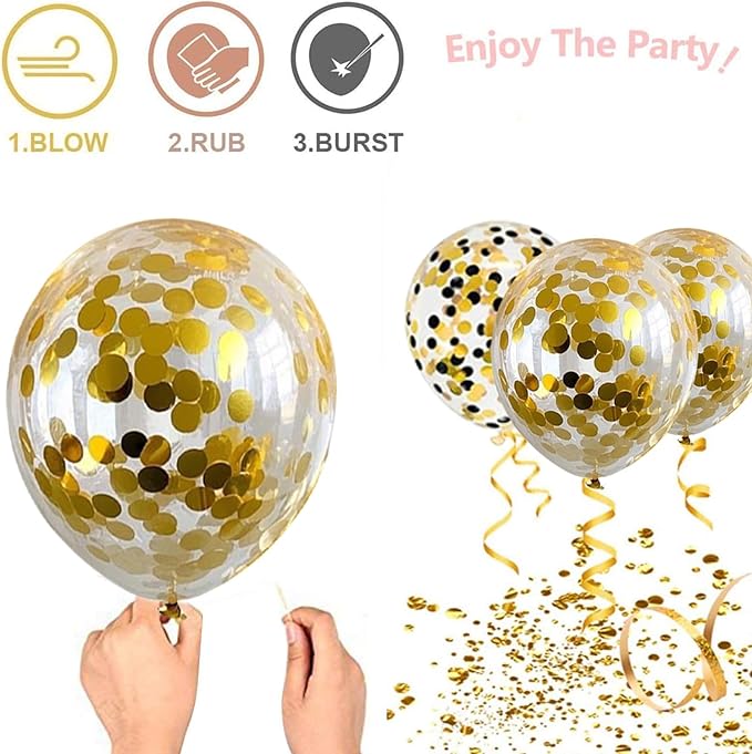 Black White Gold Balloons - Image 4