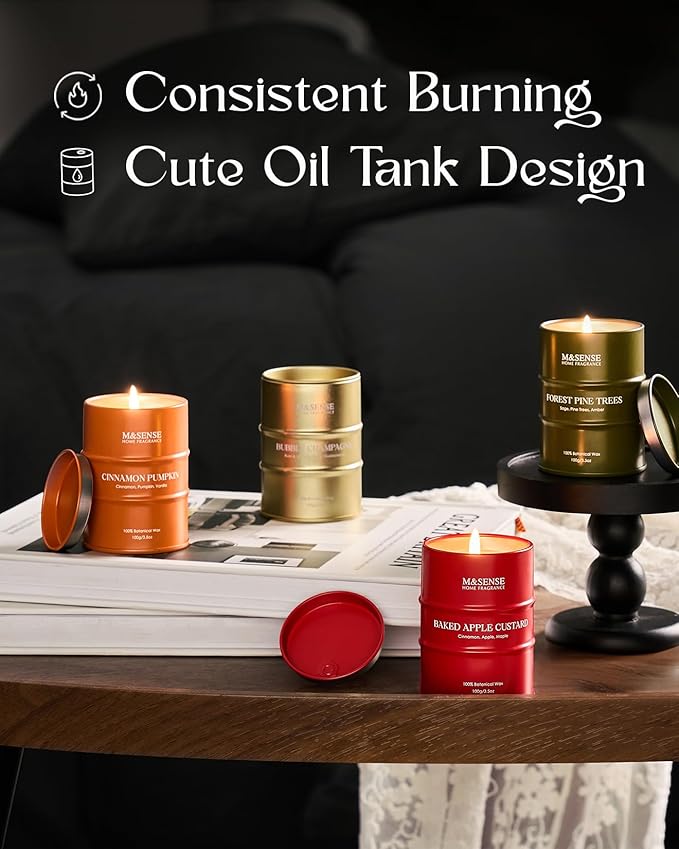 Fall Candles Set | Mini Scented Candles Gift Set | 4 Pack Candles - Image 5