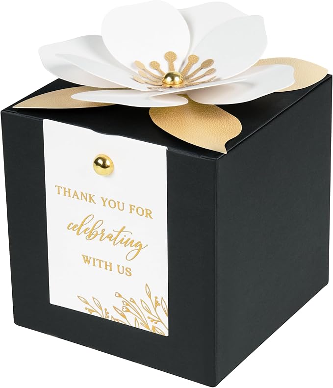 FEIYI 20 PCS Black Gift Boxes, 3 In 1 Favor Boxes by FEIYI