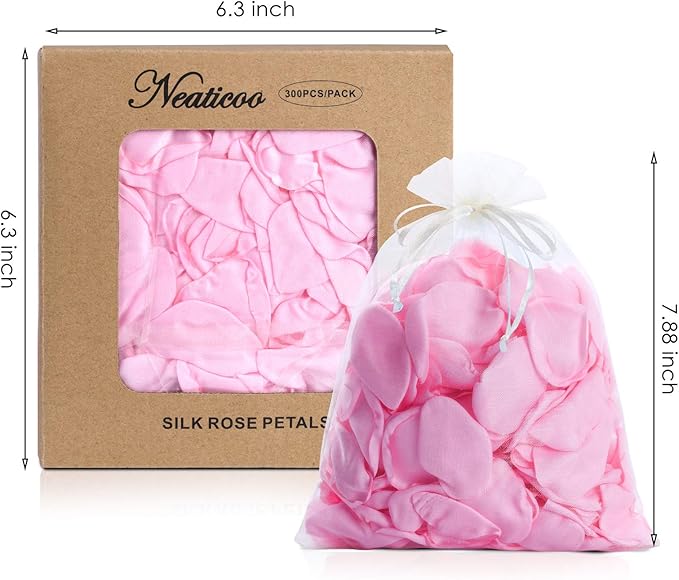 300pcs Silk Rose Petals Pink Artificial Flower Petals - Image 5