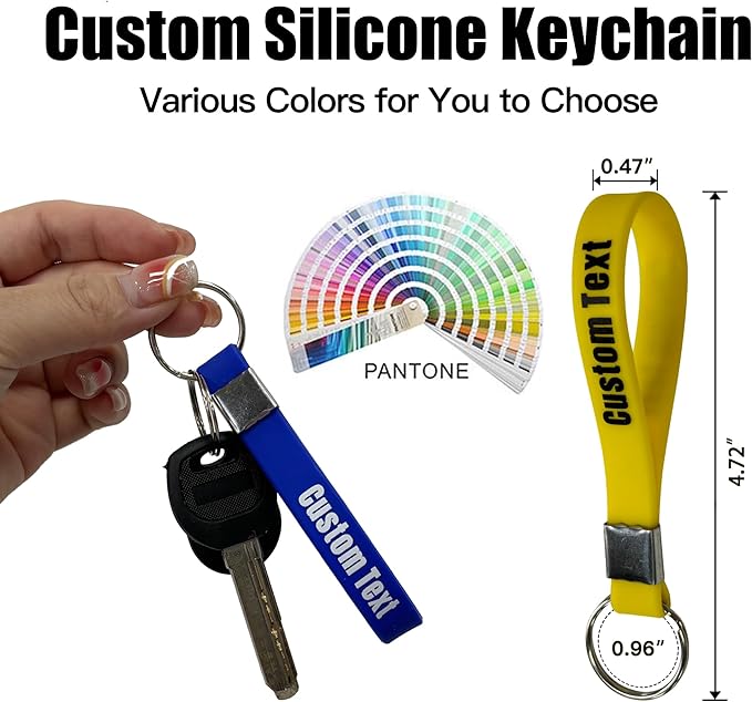 30-5000PCS Personalized Silicone Keychains Custom Bulk - Image 2
