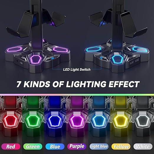 KDD Gaming Headphones Stand, Rotatable Headset Stand - Image 3