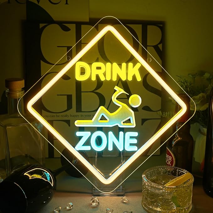 Looklight Drink Zone Neon Sign Dimmale Neon Signs by LooklightNeonSign