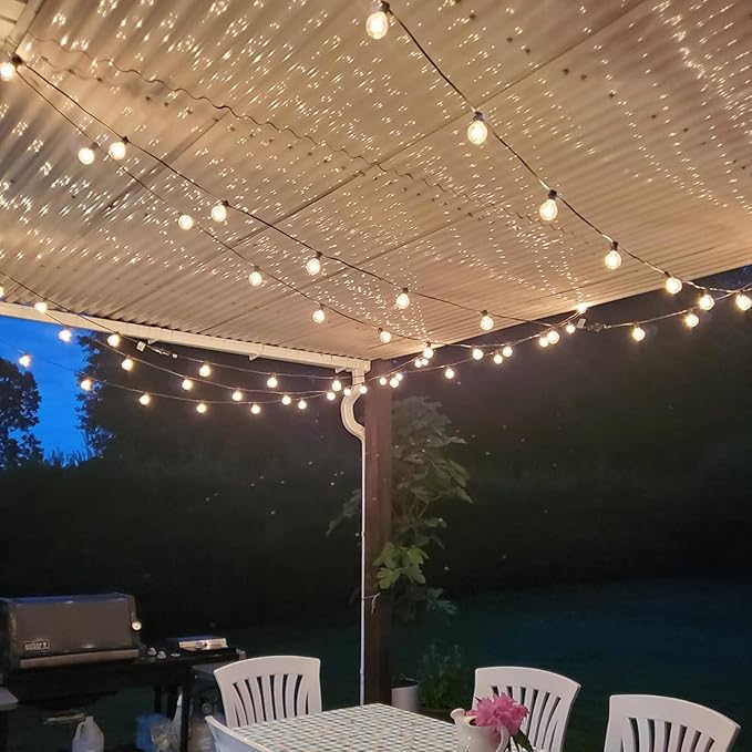 SUNSGNE 50ft Outdoor Globe String Lights G40 Patio String Lights - Image 5