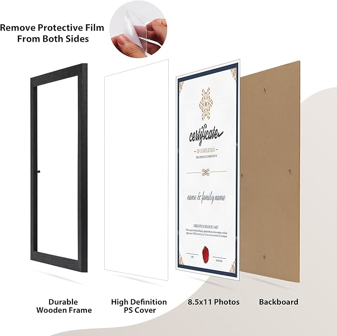PETAFLOP Bulk Picture Frames 8.5 x 11 Certificate Document Frame Set of 18 - Image 7