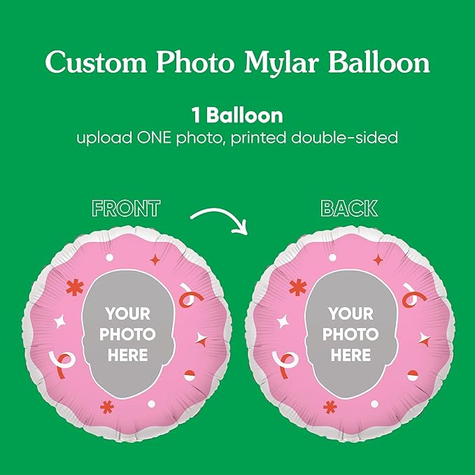 Big Dot of Happiness Personalized Fun Face Photo Pink Balloons, Custom Birthday - Image 3