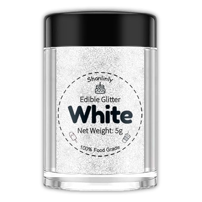Shanlinly White Edible Glitter for Cakes Drinks by Unknown