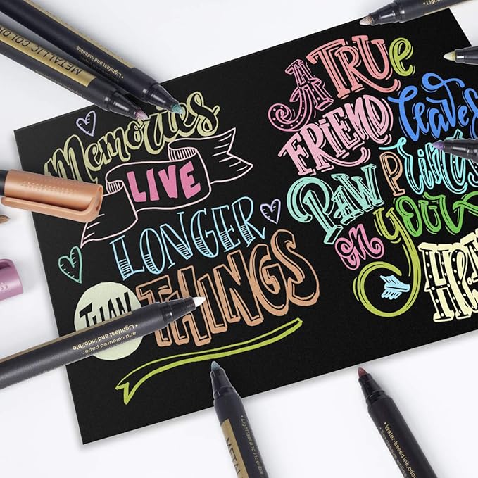 JR.WHITE Metallic Paint Markers, 20 Colors Paint Pen Craft Markers - Image 3