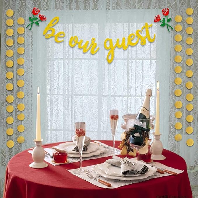 Be Our Guest Gold Sign Banner - Image 3